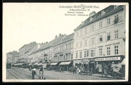 AK Wien, Stickereifabrik Franz Zuleger, Mariahilferstrasse 34