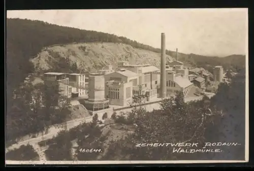 AK Rodaun-Waldmühle, Zementwerk aus der Vogelschau