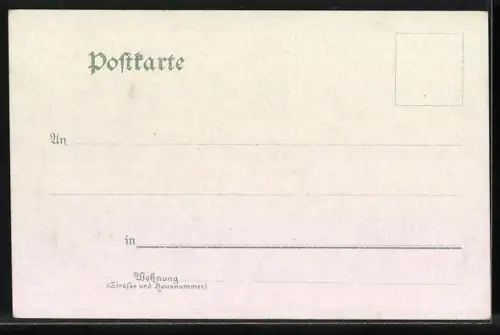 Lithographie Hintersee / Berchtesgaden, Gasthof und Post Pension Wartstein v. I. R. Weiss