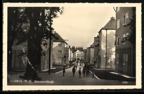 Foto-AK Eisenstadt, Motiv aus der Rheinlandstrasse