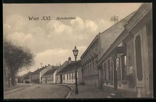 AK Wien, Hirschstetten, Strassenpartie im Ortskern