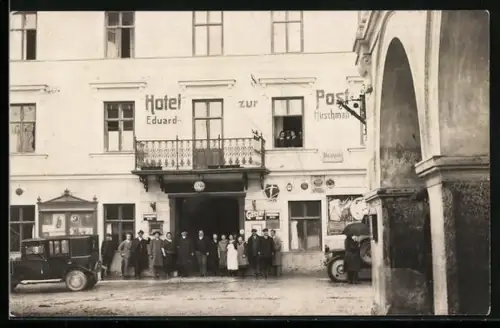 AK Judenstein, Hotel zur Post v. Eduard Hirschman, Autos