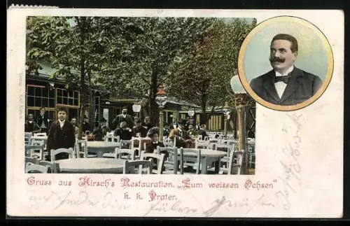 AK Wien, Kirschs Restauration Zum weissen Ochsen, K. k. Prater