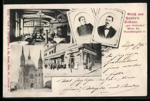 AK Wien, Haukes Restaurant zum Kirchnerhof, Mariahilfergürtel 27