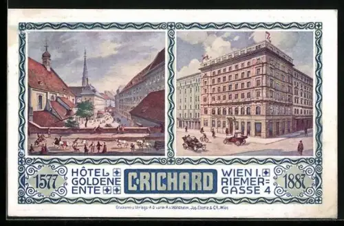 AK Wien, Hotel Goldene Ente, Riemergasse 4, C. Richard