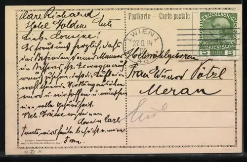 AK Wien, Hotel Goldene Ente, Riemergasse 4, C. Richard