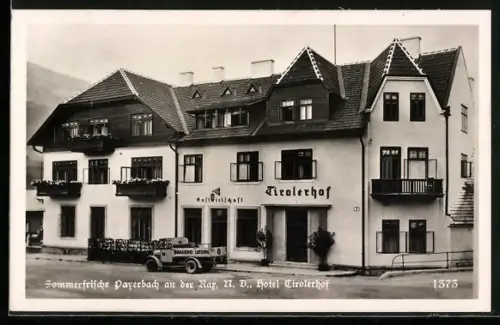 AK Payerbach a. d. Rax, Vorderansicht vom Hotel Tirolerhof
