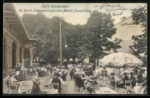 AK Wien-Neuwaldegg, Cafe-Restaurant der Fürstl. Schwarzenberg`schen Meierei