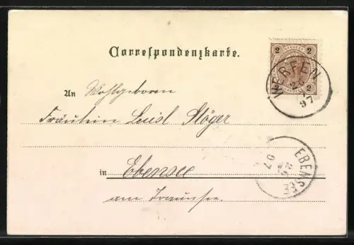 Lithographie Werfen, Veste & zwei Ortsansichten