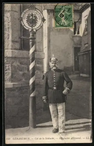 AK Gérardmer, Col de la Schlucht, Gendarme Allemand, deutscher Grenzpolizist