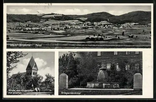 AK Wehr-Wehr-Brohltal / Eifel, Totalansicht, Kriegerdenkmal, Kirche