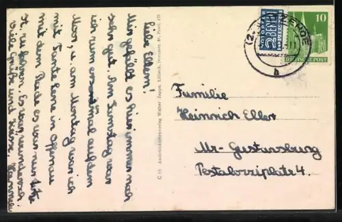 AK Breitenberg / Itzehoe, Bäckerei und Kolonialwaren v. Ernst Eifels, Kirche, Ortsansicht mit Feldflur