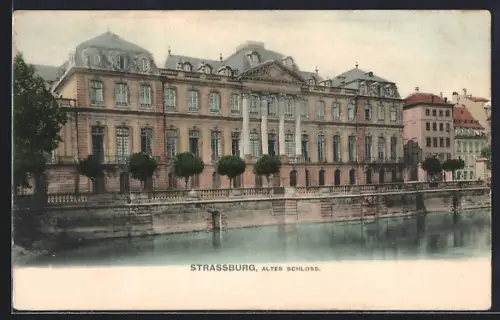 AK Strassburg, Altes Schloss mit Flusspartie