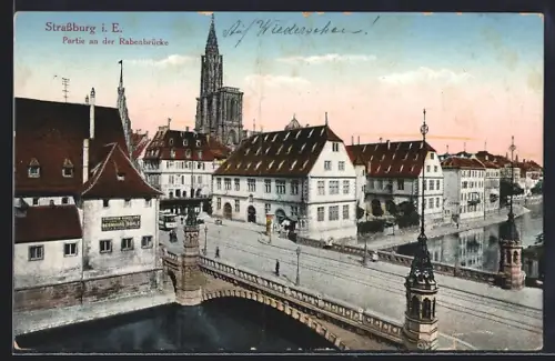 AK Strassburg i. E., Partie an der Rabenbrücke