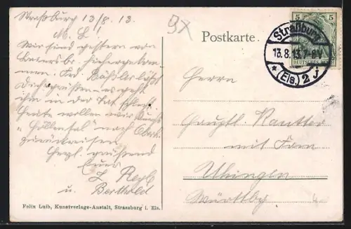 AK Strasbourg, Vue prise de la place Impériale