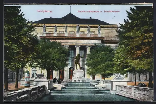 AK Strassburg, Reinhardbrunnen und Stadttheater