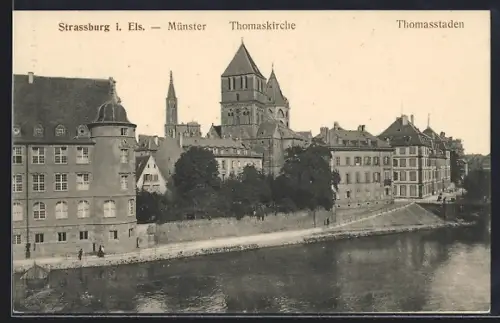 AK Strassburg i. Els, Münster, Thomaskirche und Thomastaden