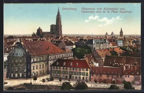 AK Strassburg, Panorama vom Kaiserplatz aus