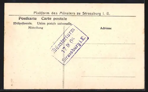 AK Strassburg i. E., Blick vom Fischerstaden