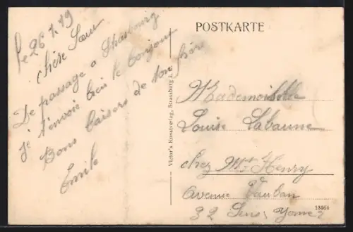 AK Strassburg i. Els., Partie am Hauptpostamt