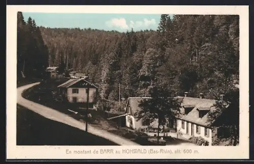 AK Barr au Hohwald, En montant de Barr au Hohwald, vue des maisons en bord de route