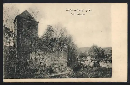 AK Weissenburg i. Els., Partie am Pulverturm