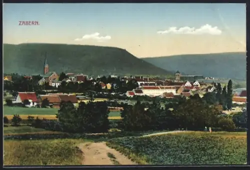 AK Zabern, Vue panoramique de la ville et des collines environnantes