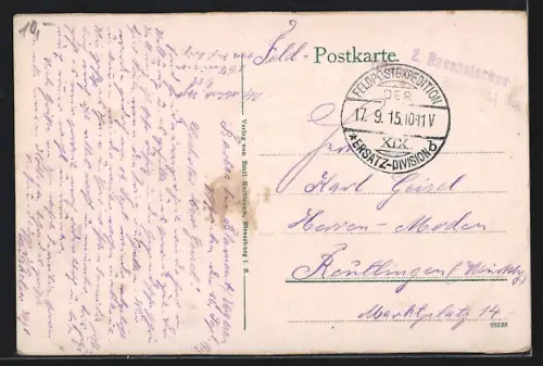 AK Schirmeck, Vue sur le village entouré de montagnes verdoyantes