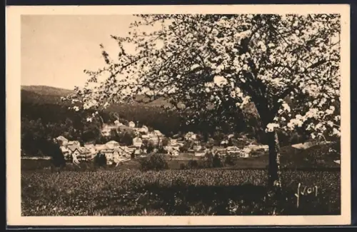 AK Le Hohwald /Bas-Rhin, Vue générale du village avec arbre en fleurs au premier plan