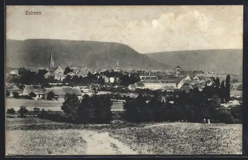 AK Zabern, Vue sur la ville et les collines environnantes