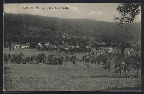 AK Laubenheim, Ortsansicht am Fusse d. Girbaden