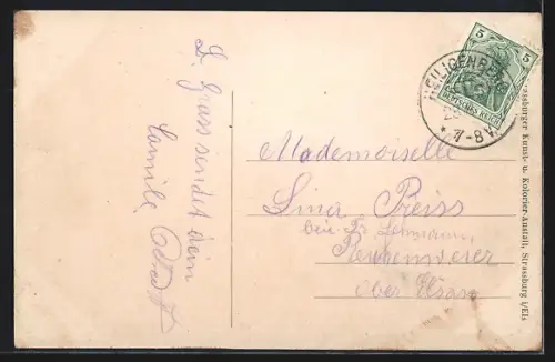 AK Laubenheim, Ortsansicht am Fusse d. Girbaden