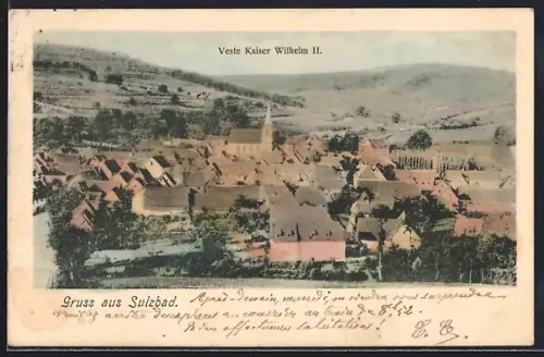 AK Sulzbad, Veste Kaiser Wilhelm II aus der Vogelschau
