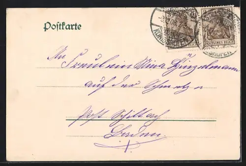 AK Strassburg i. E., Partie an der Ev. Garnisonkirche