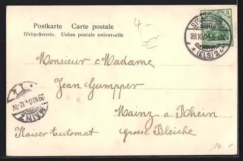 AK Strassburg i. E., Goethe Denkmal im Park