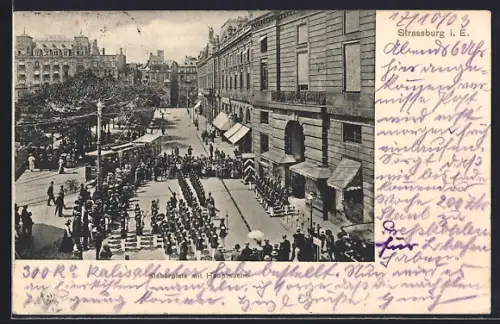AK Strassburg i. E., Kleberplatz mit Hauptwache