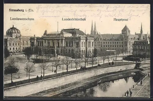 AK Strassburg i. E., Landesausschuss, Landesbibliothek und Hauptpost