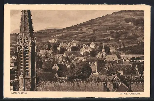 AK Molsheim, Ortsansicht mit Kirche