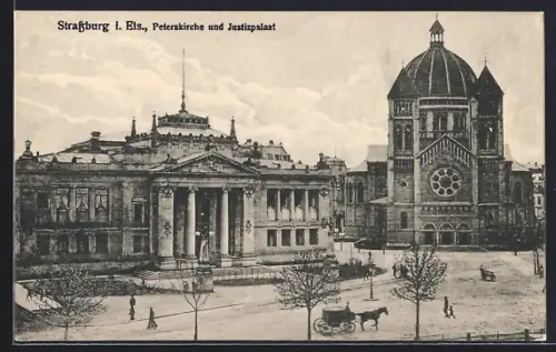 AK Strassburg i. Els., Peterskirche und Justizpalast