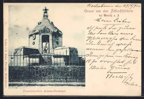 AK Woerth a. S., Französisches Armee-Denkmal