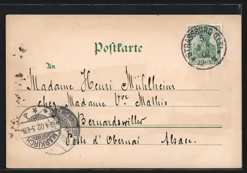 AK Strassburg i. E., Neue Rheinbrücke bei Kehl