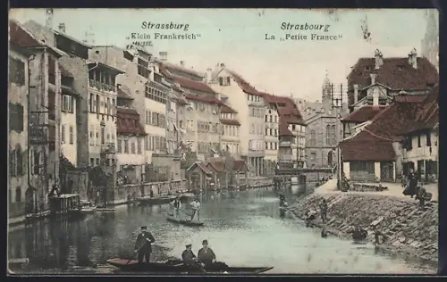 AK Strasbourg, La Petite France avec vue sur le canal et maisons traditionnelles