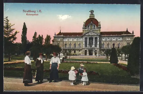 AK Strassburg i. E., Kaiserpalast vom Garten aus gesehen