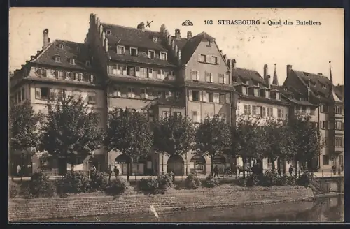 AK Strasbourg, Quai des Bateliers et immeubles historiques