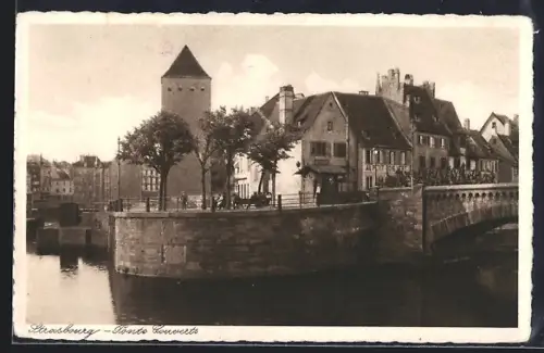 AK Strasbourg, Ponts Couverts et maisons à colombages au bord de l`eau