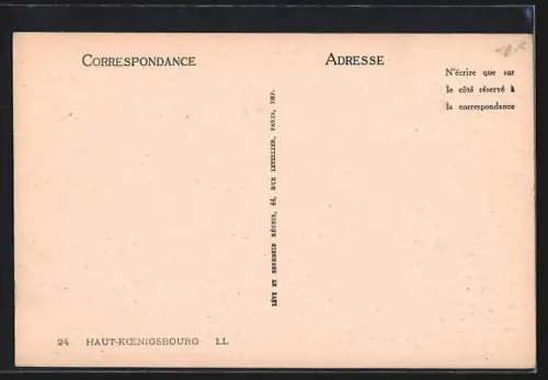 AK Haut-Koenigsbourg, Vue du château entre les arbres