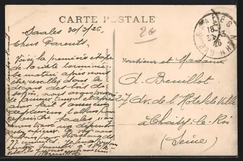 AK Saales /Bas-Rhin, Vue d`ensemble avec perspective du Voyemont