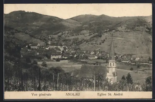 AK Andlau, Vue générale et Église St. André
