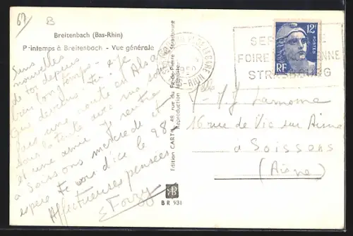 AK Breitenbach /Bas-Rhin, Printemps à Breitenbach, Vue générale