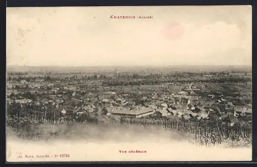 AK Châtenois /Alsace, Vue générale du village et de la campagne environnante